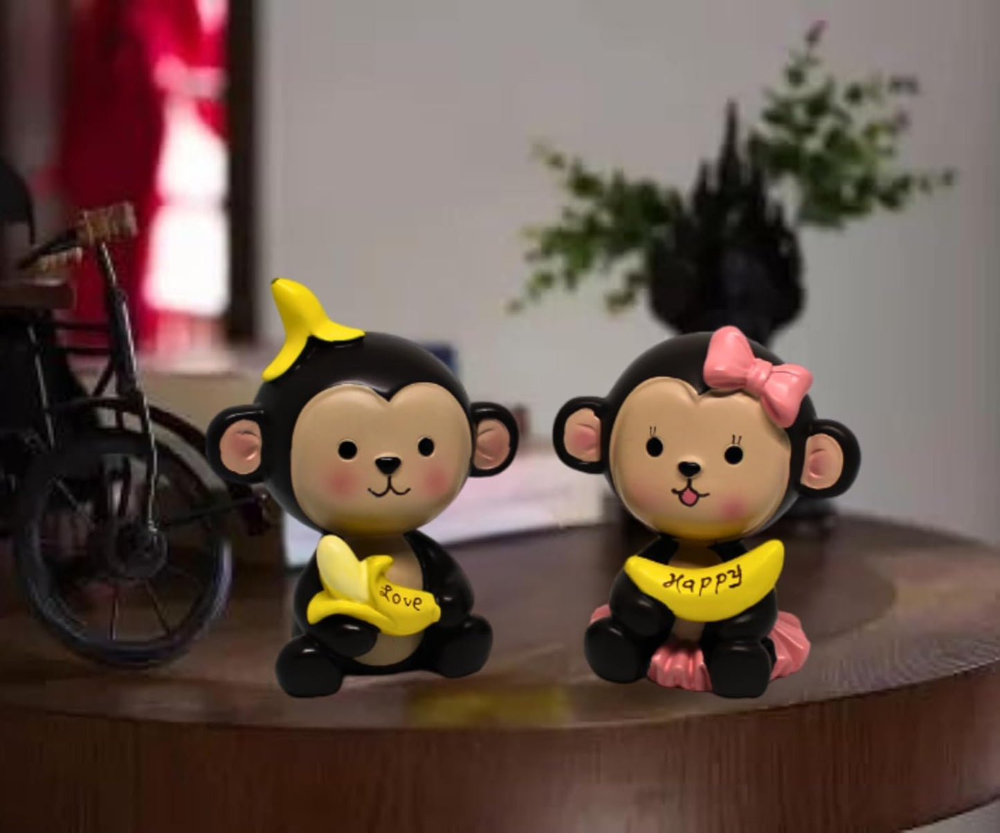 YOURKARTS Cute Couple Universal Anti-Slip Car Dashboard Pad - Multi-Color Sticky Rubber Pad with Superior Grip Technology (Monkey Couple)