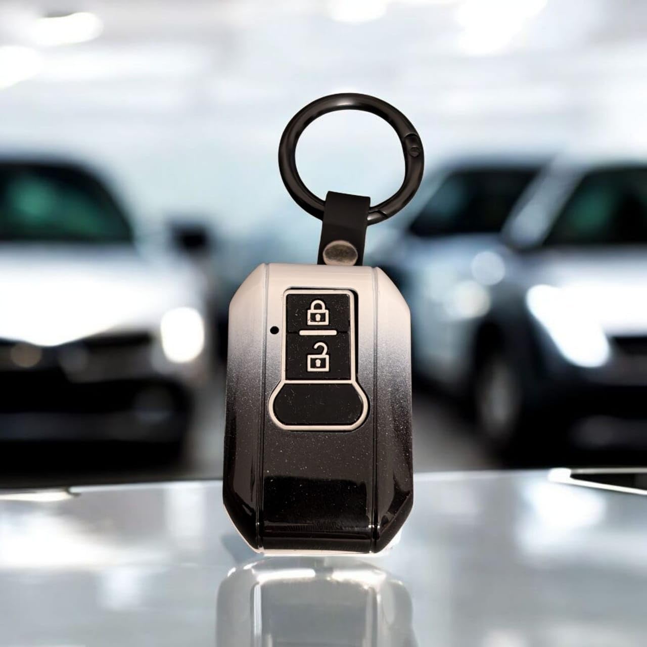 ABS Carbon Car Key Cover, Anti-Break Key Shell for Maruti & Toyota 2-Button Smart Keys (Shade)