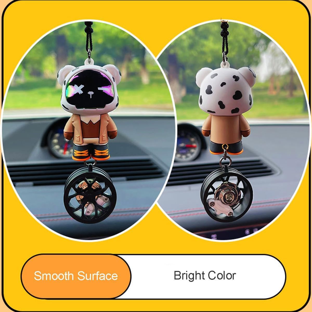 YOURKARTS.COM Bunny Astronaut Car Hanging Ornament, Rearview Mirror Pendant, Decorative Car Accessories (1, Astronaut B)