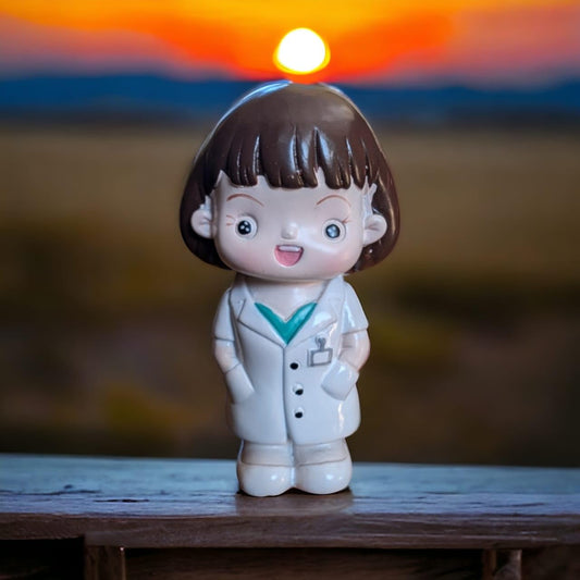 Yourkarts Small PVC Doctors Figures for Office Desk, Home Décor, Unique Decoration for Car Interiors (female)