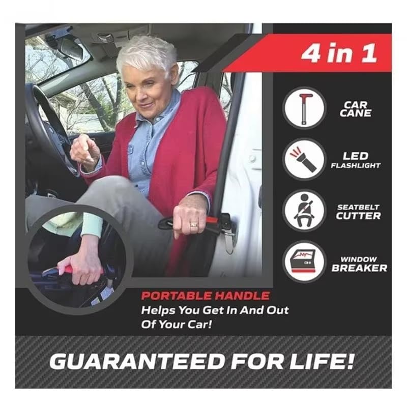 YOURKARTS.COM Car Support Handle, 5-in-1 Safety Door Handle with Window Breaker, Elderly Assistance