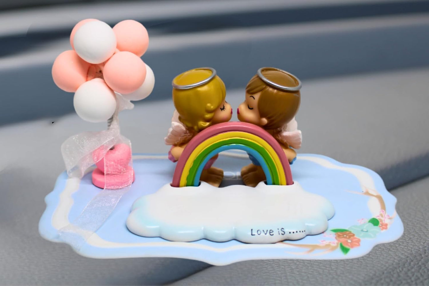 YOURKARTS.COM Cute Couple Universal Anti-Slip Car Dashboard Pad - Multi-Color Sticky Rubber Pad with Superior Grip Technology (Cupid Couple)