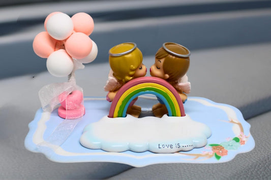 YOURKARTS.COM Cute Couple Universal Anti-Slip Car Dashboard Pad - Multi-Color Sticky Rubber Pad with Superior Grip Technology (Cupid Couple)