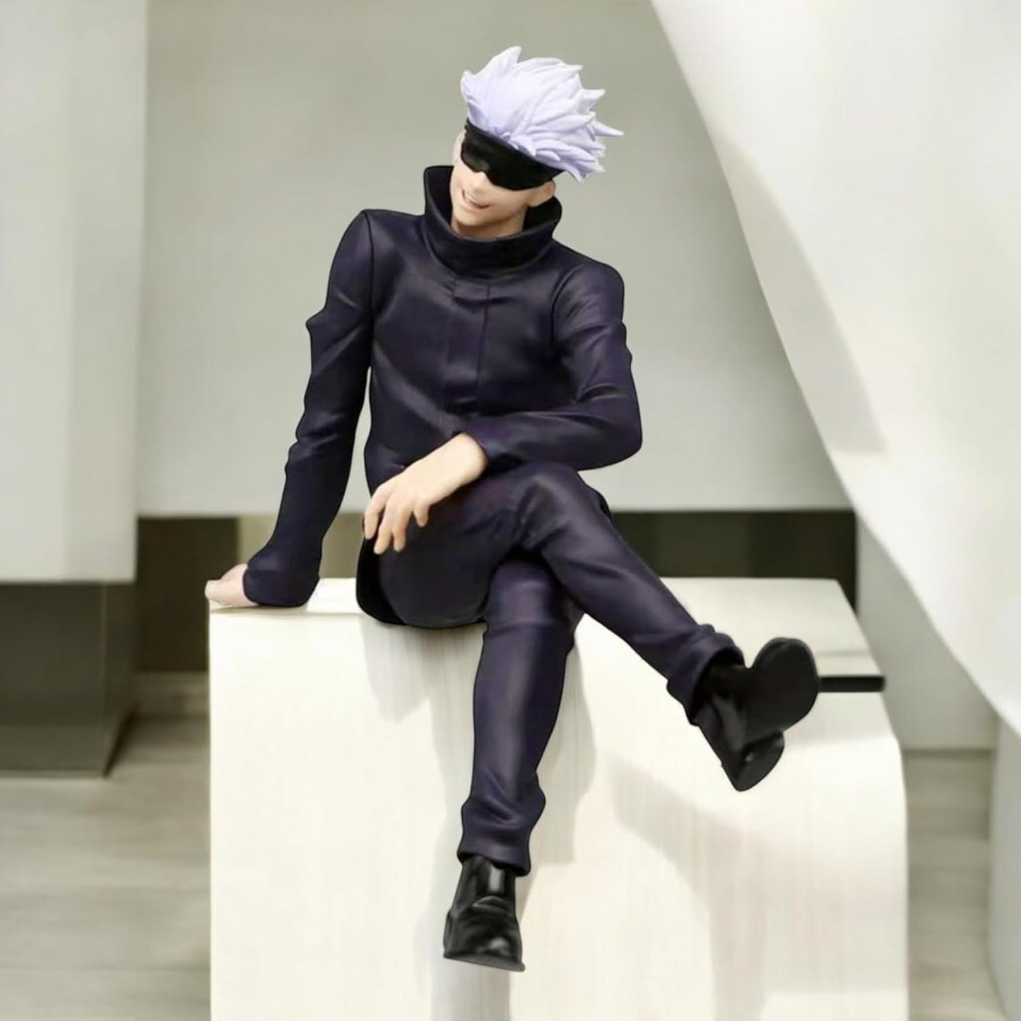 Anime Character Figurine, 19cm and 10cm, Black Jujitsu Outfit, PVC Model