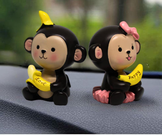 YOURKARTS Cute Couple Universal Anti-Slip Car Dashboard Pad - Multi-Color Sticky Rubber Pad with Superior Grip Technology (Monkey Couple)