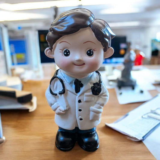 Yourkarts Small PVC Doctors Figures for Office Desk, Home Décor, Unique Decoration for Car Interiors (male))