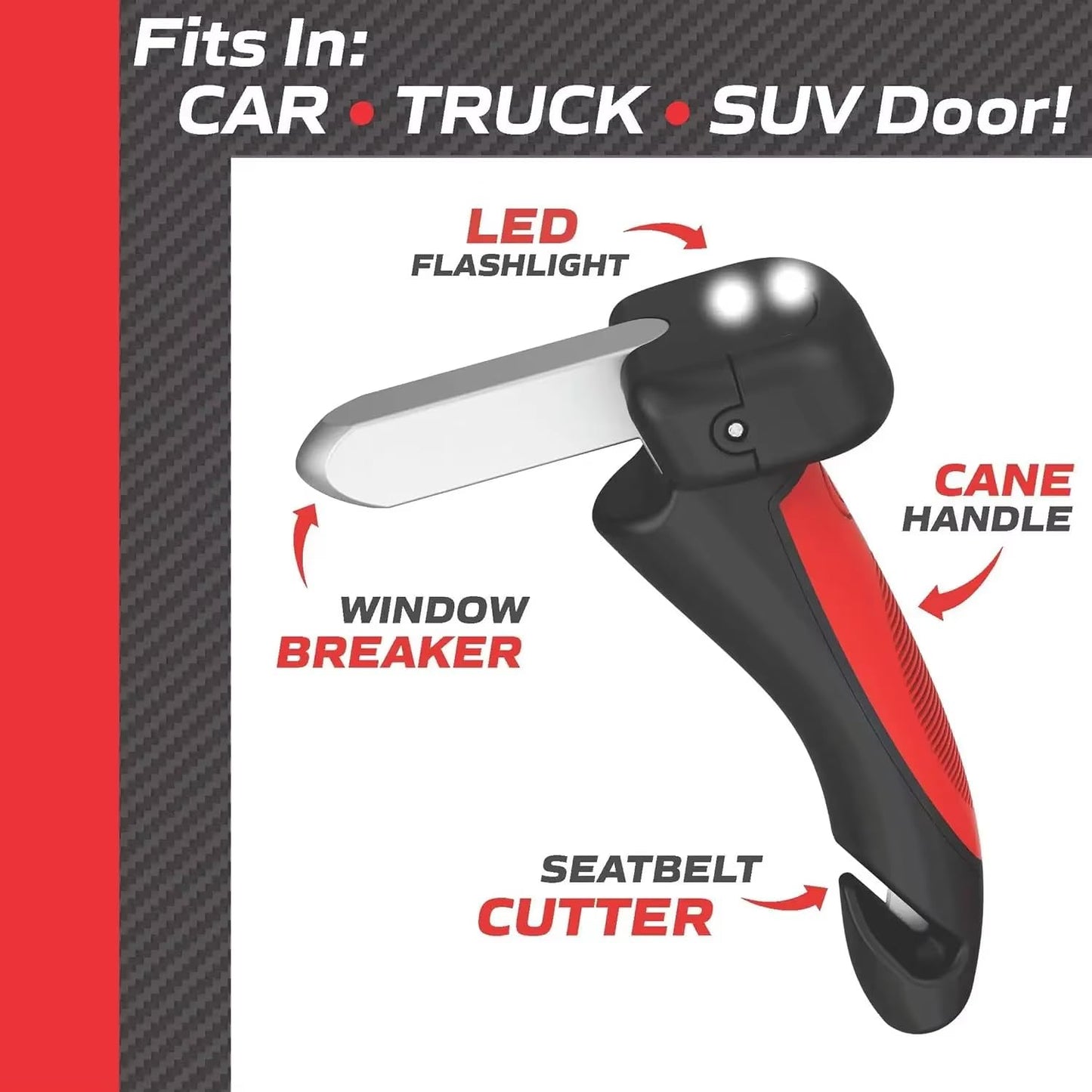 YOURKARTS.COM Car Support Handle, 5-in-1 Safety Door Handle with Window Breaker, Elderly Assistance