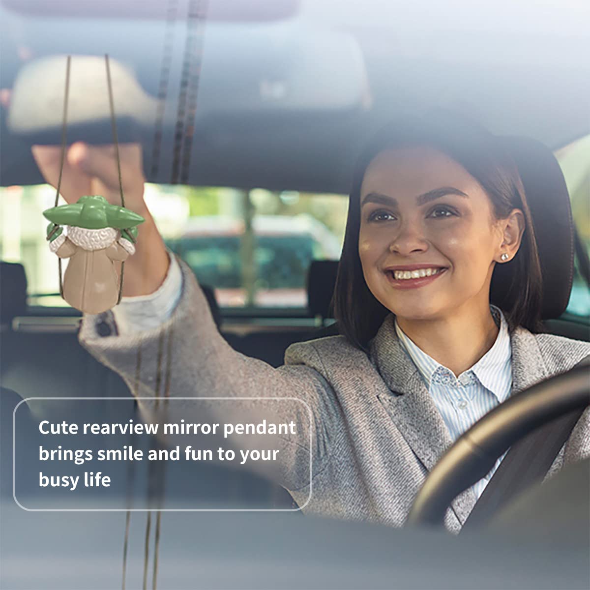 YOURKARTS.COM Cute Hanging Ornament for Car | Rear View Mirror Pendant | Swing Accessory for Car, Home, Office, Gardening & Gifts (Yoda)