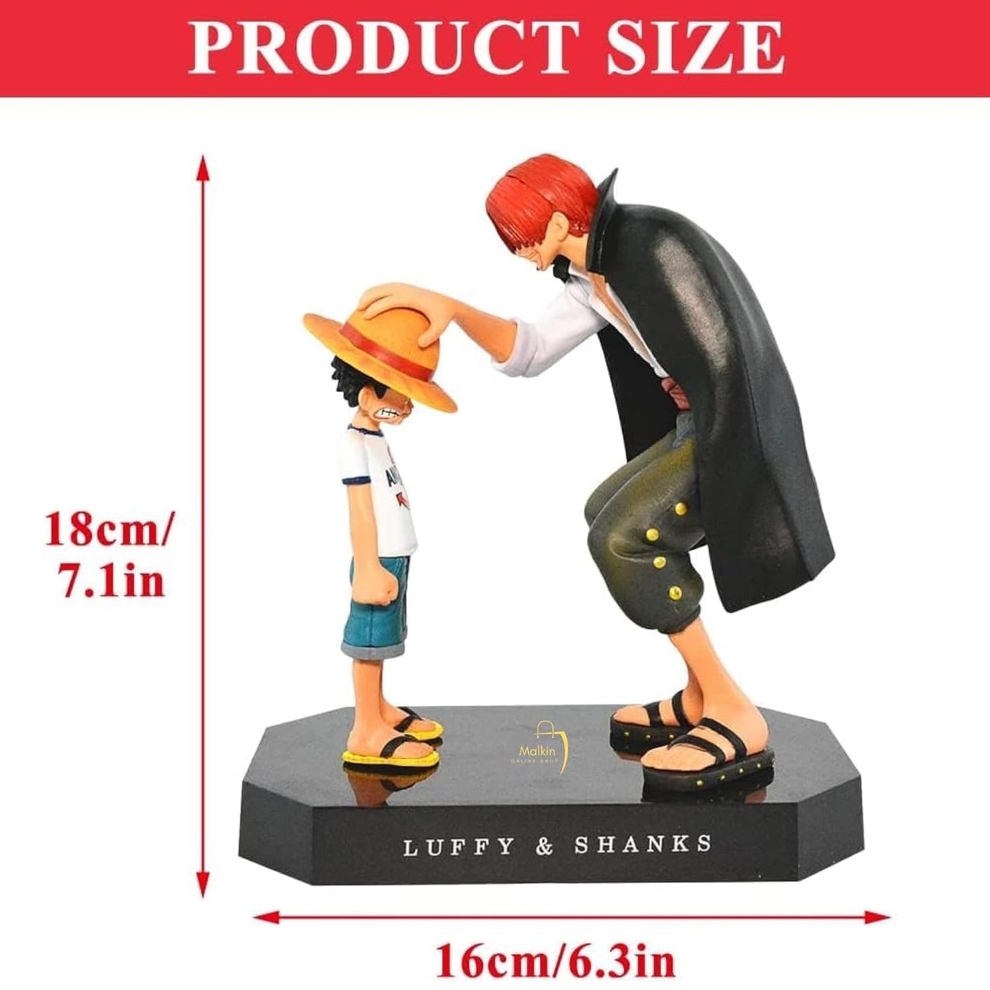 Anime Pirate Duo Figurine – Collectible Scene Statue with Black Base | 3D Model | 18CM | PVC High Detail | Home & Office Display