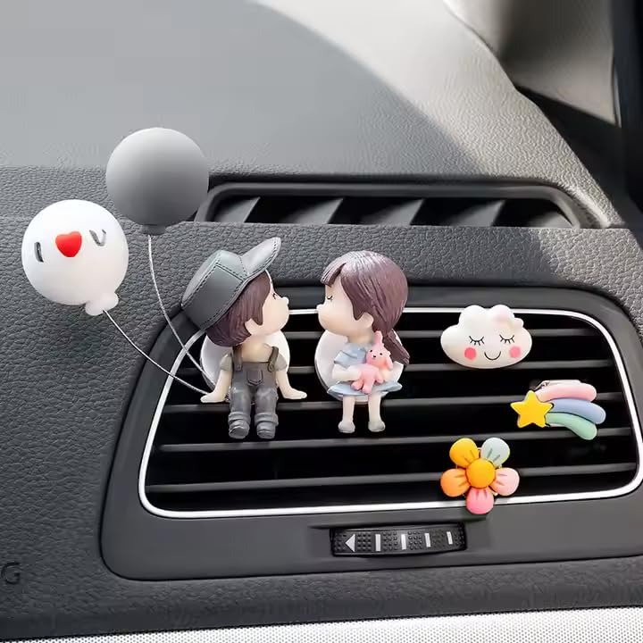 YOURKARTS.COM Cute Couple Universal Anti-Slip Car Dashboard Pad - Multi-Color Sticky Rubber Pad with Superior Grip Technology (Couple Kissing Grey)