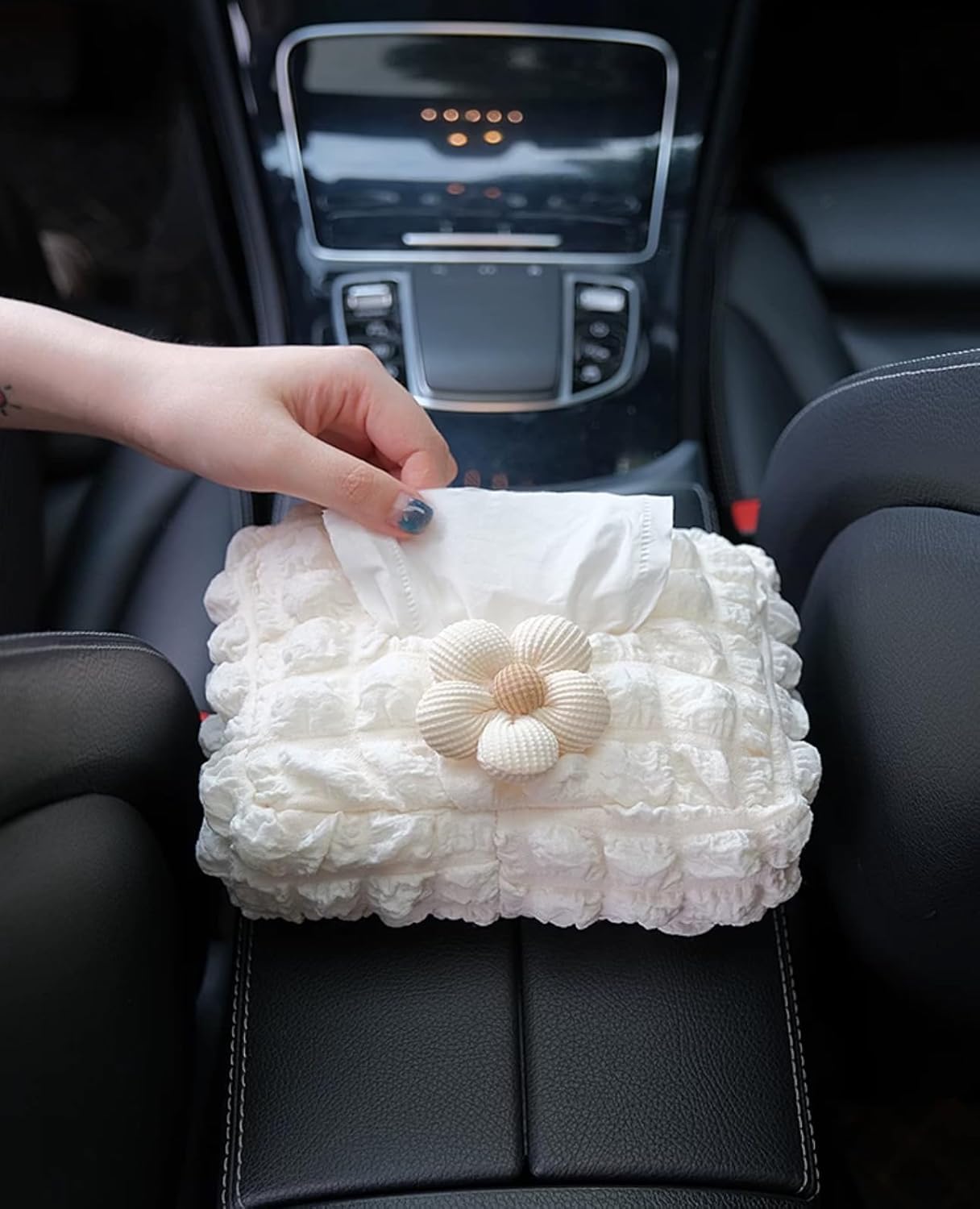 YOURKARTS.COM Flower Tissue Holder| Beautiful Tissue Holder for Car Interiors
