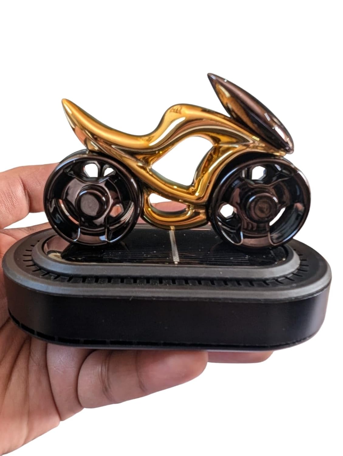 YOURKARTS.COM Solar-Powered Car Air Freshener - Aromatherapy Perfume with Stylish Bike Design