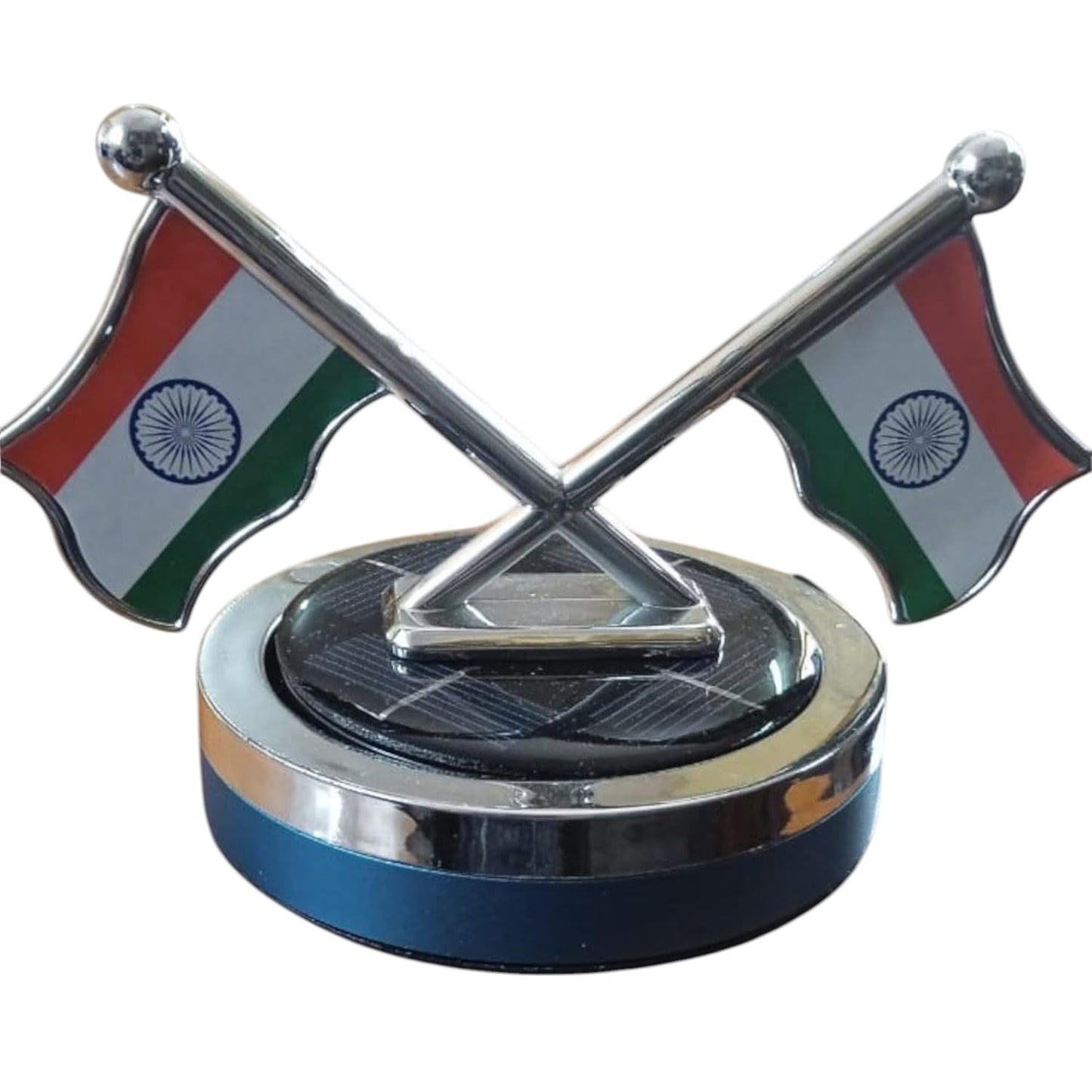 YOURKARTS.COM Solar-Powered Car Perfume with Dual Flag Design, Car and Desktop Decoration (Wide Spread)