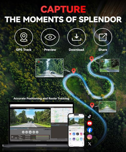 T18 Touch Screen 4K Ultra HD Dash Cam with ADAS|GPS Logger |WiFi|Parking Monitoring|G-Sensor|170 ° Wide Angle|Super Capacitor|Upto 256|18month Warranty