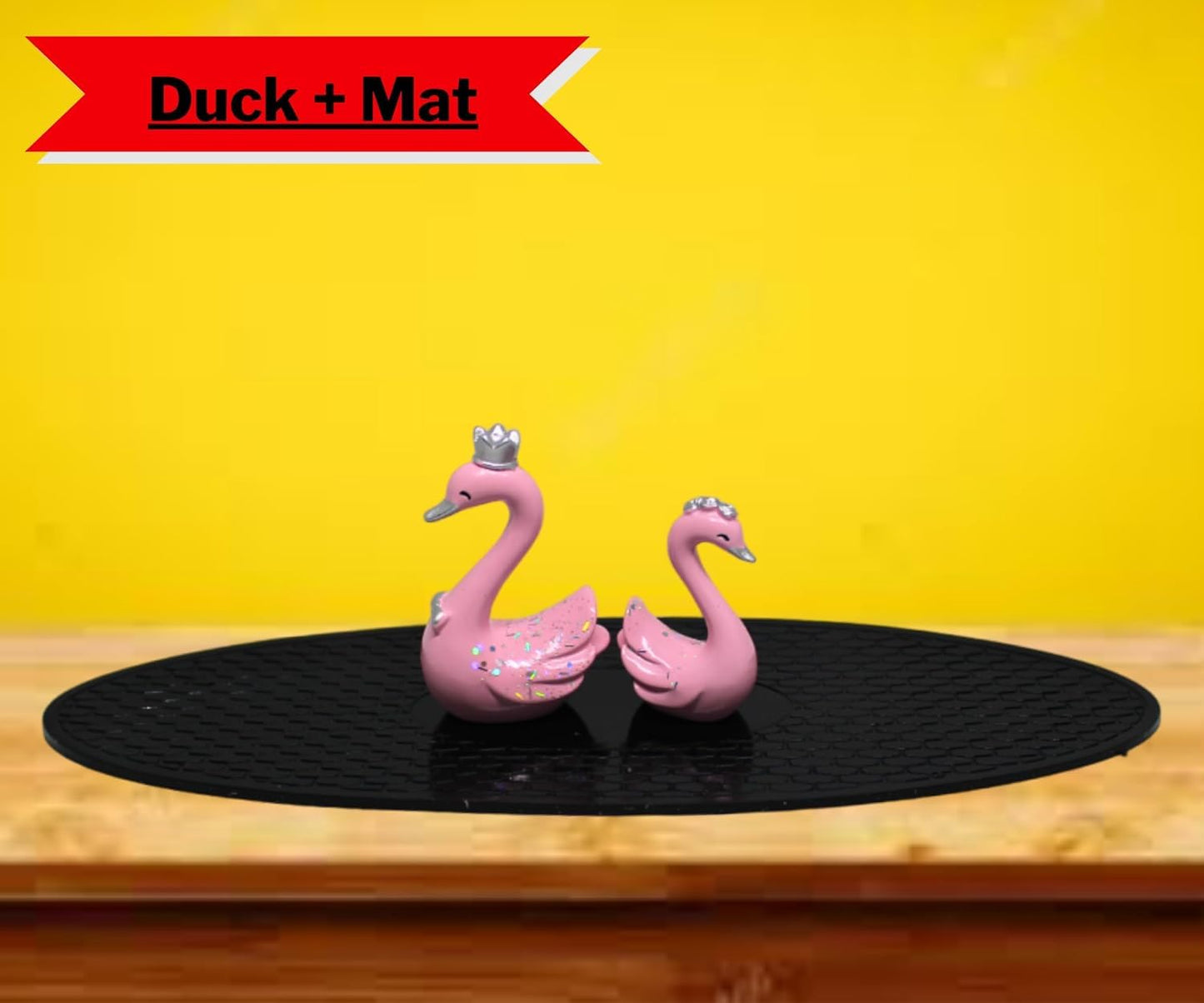YOURKARTS.COM Cute Couple Universal Anti-Slip Car Dashboard Pad - Multi-Color Sticky Rubber Pad with Superior Grip Technology (swan Couple)