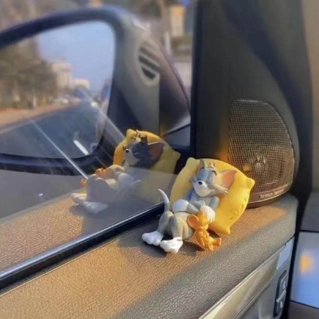 YOURKARTS.COM Tom & Jerry Cute Sleeping Car Interior Accessory, Dashboard and Table Decoration
