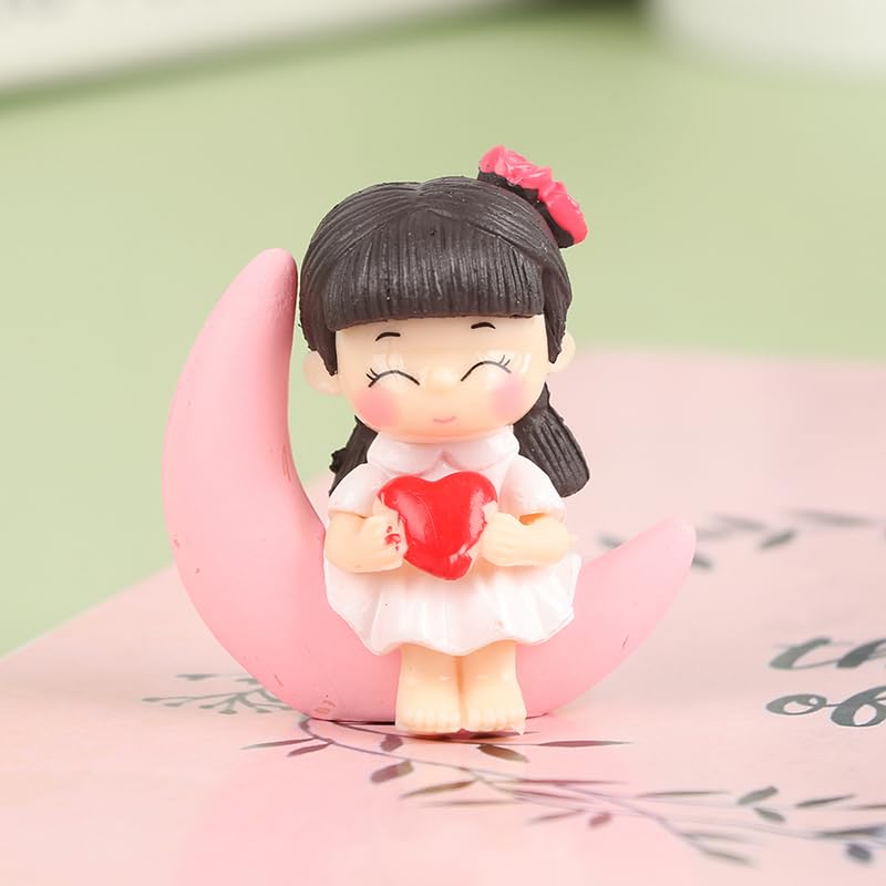 YOURKARTS.COM Decorative Couple Figurines, Garden Sculpture Set of 2, Wedding Gift, Home Decor (Couple on Moon)