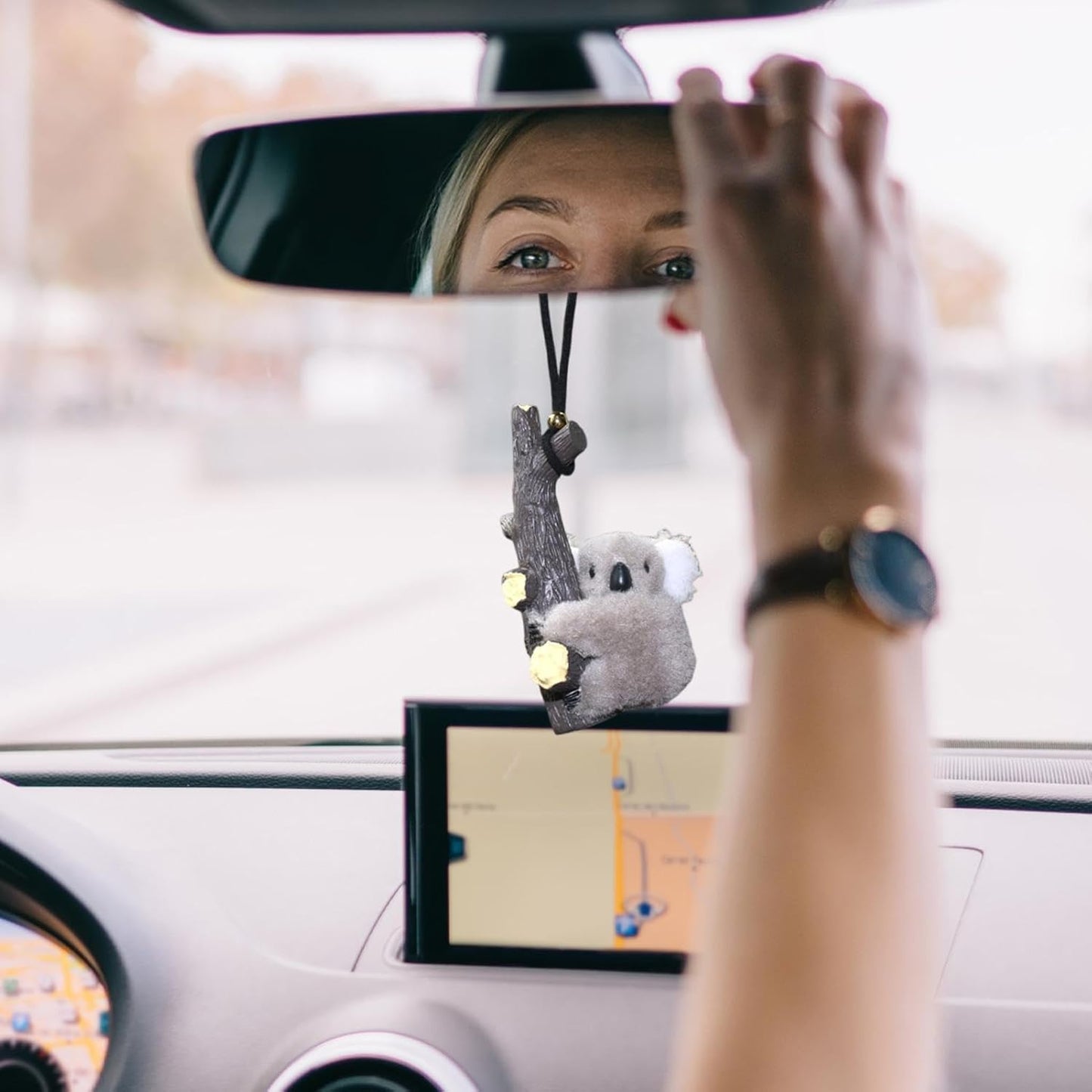 YOURKARTS.COM Cute Cartoon Hanging Ornament for Car | Rear View Mirror Pendant | Swing Accessory for Car, Home, Office, Gardening & Gifts (Koala)