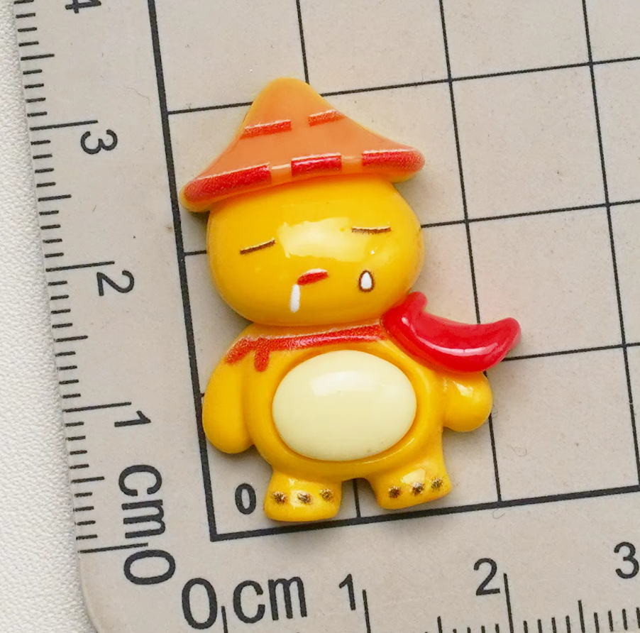 YOURKARTS.COM Car Ornaments Set, 2 cm Miniature Bear, Dog, Dragon Figurines, Multicolour (6, Yellow Dragon Babies)