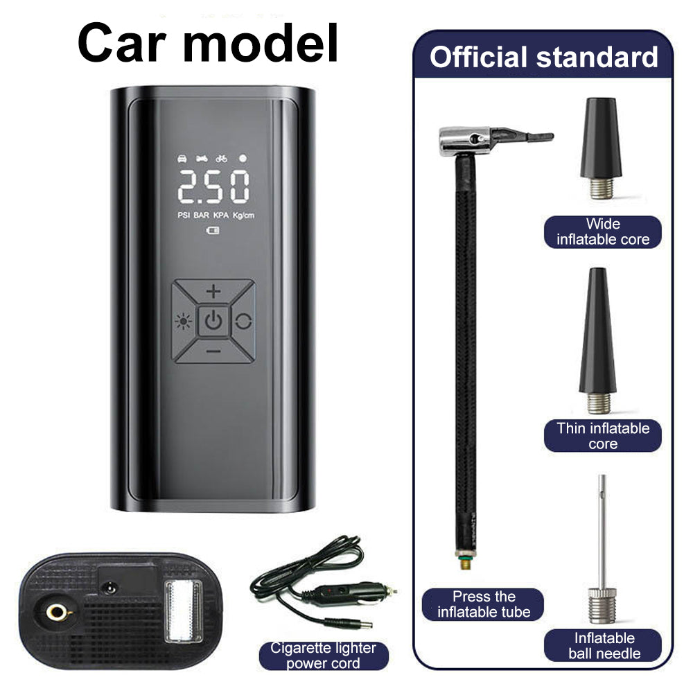 YOURKARTS.COM Portable 3900mah 12V Digital Air Compressor Tire Inflator – 150PSI Max Pressure, Compact Car Tyre Pump with LED Light, Low Noise, ABS Build, 90W Power