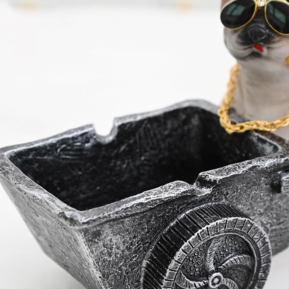 YOURKARTS.COM Small Car Dashboard Decorative Figurines Set (1, Bulldog Ashtray)