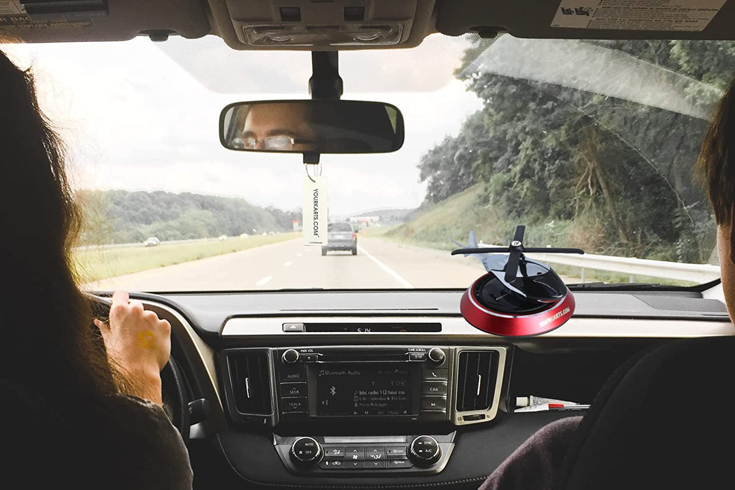 YOURKARTS Solar Helicopter Air Freshener | Solar-Powered Rotating Blades | Unique Car Dashboard Accessory | Aromatherapy for Cars, Offices, and Homes