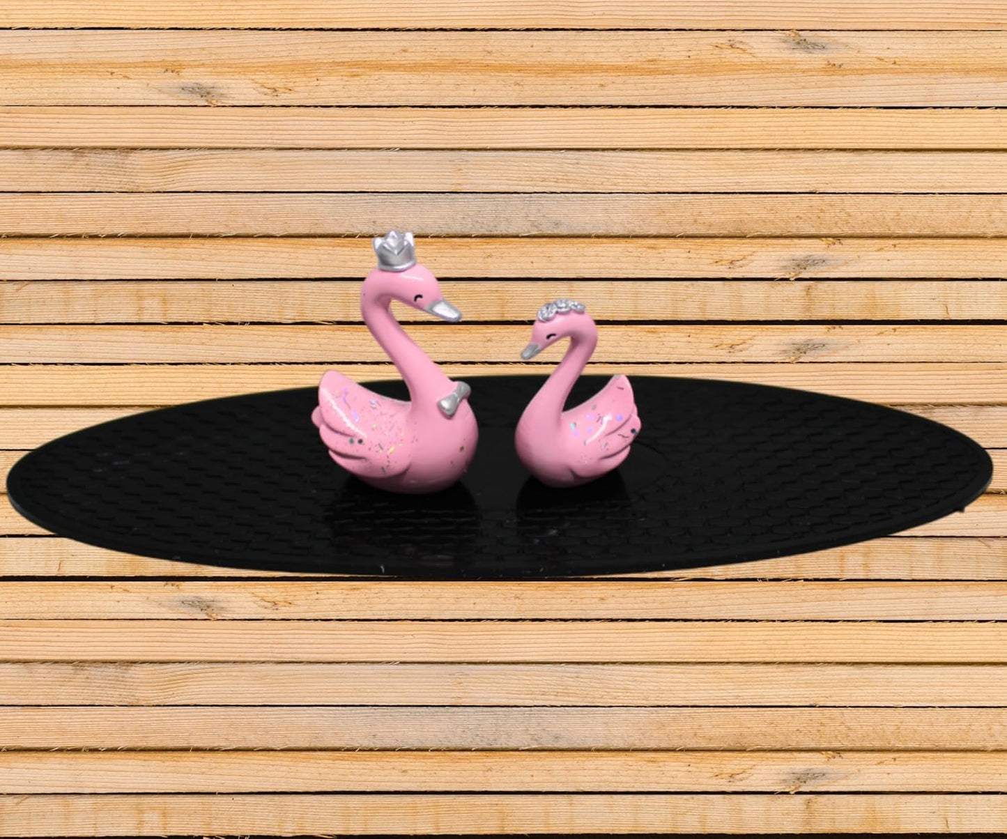 YOURKARTS.COM Cute Couple Universal Anti-Slip Car Dashboard Pad - Multi-Color Sticky Rubber Pad with Superior Grip Technology (swan Couple)