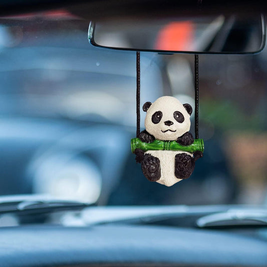 YOURKARTS.COM Cute Hanging Ornament for Car | Rear View Mirror Pendant | Swing Accessory for Car, Home, Office, Gardening & Gifts (Panda)