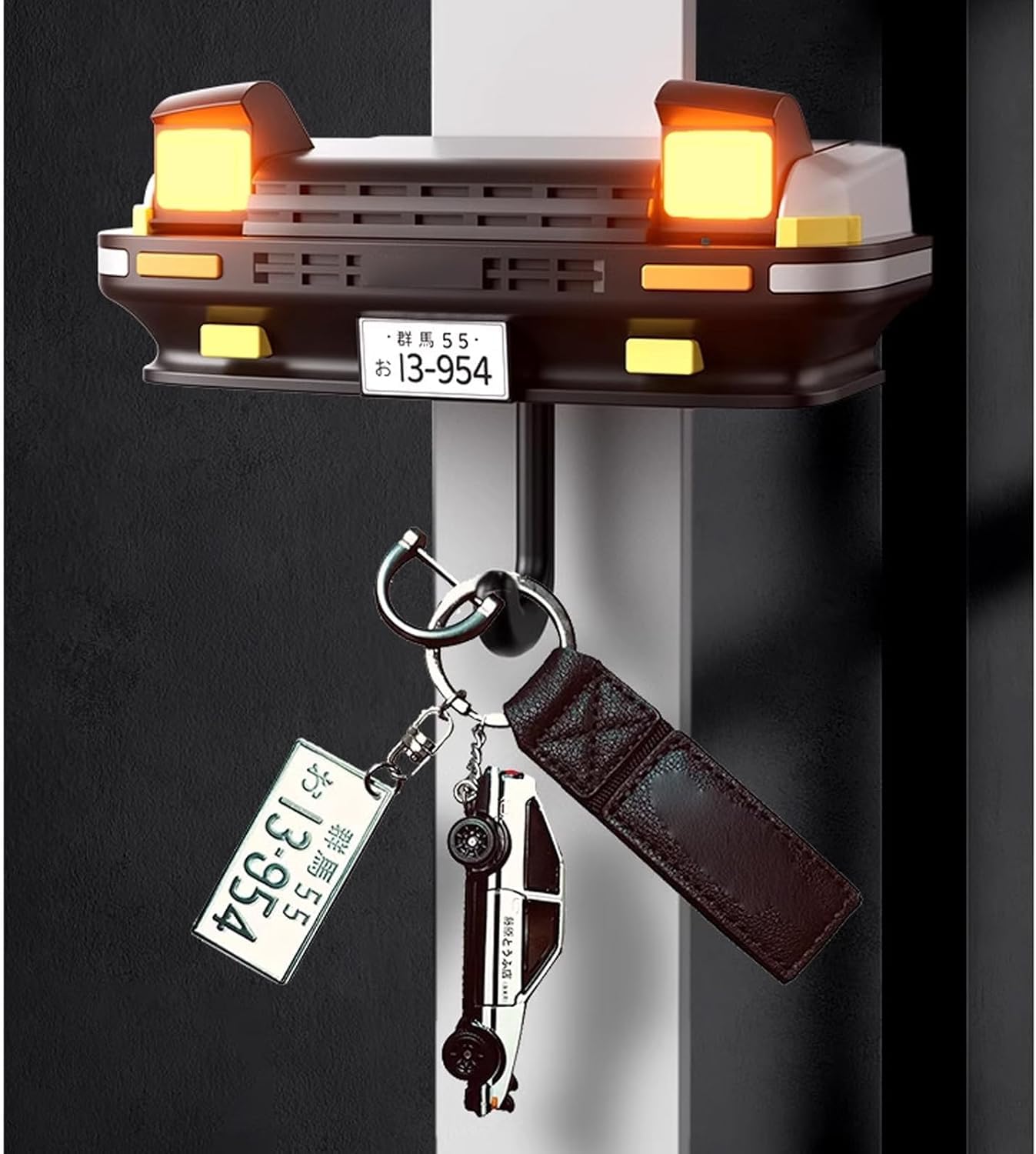 YOURKARTS.COM Toyota Trueno Car Shape Keychain Hanger with Light-Up Headlights | Wall Mount Key Holder | Auto Lights On When Keys Are Hung | Home & Office Organizer