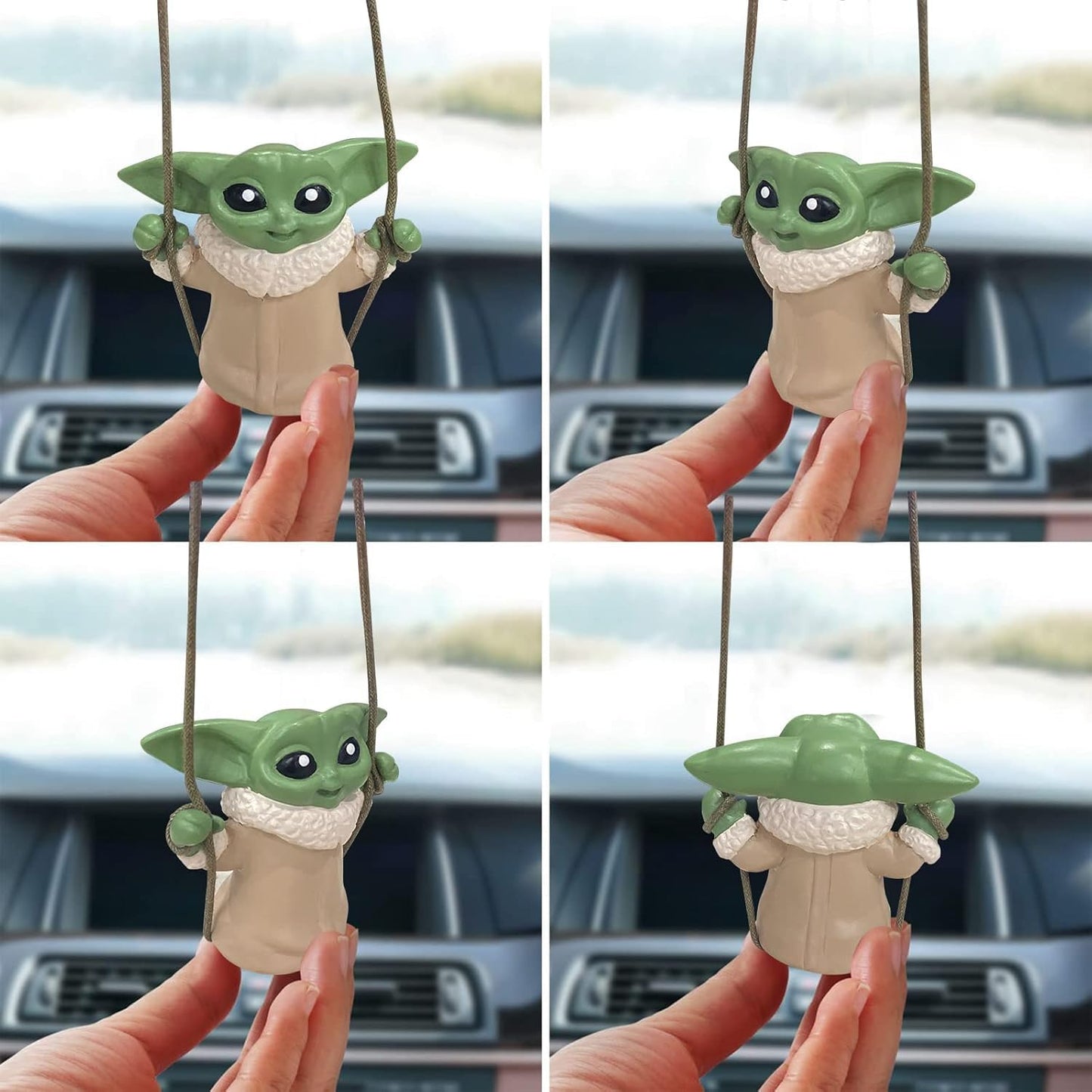 YOURKARTS.COM Cute Hanging Ornament for Car | Rear View Mirror Pendant | Swing Accessory for Car, Home, Office, Gardening & Gifts (Yoda)