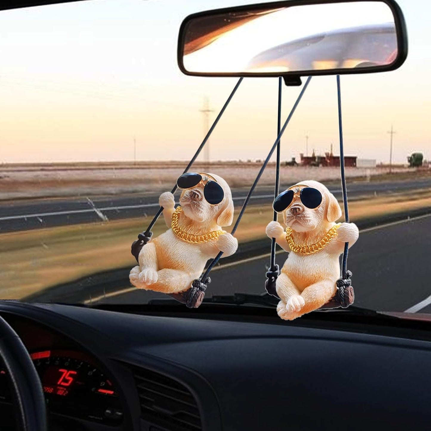 YOURKARTS.COM Cool Labrador Car Mirror Hanging Accessory - Cute & Playful Rearview Mirror Dog Ornament for Car, Home & Office Decor, Ideal Gift for Dog Lovers