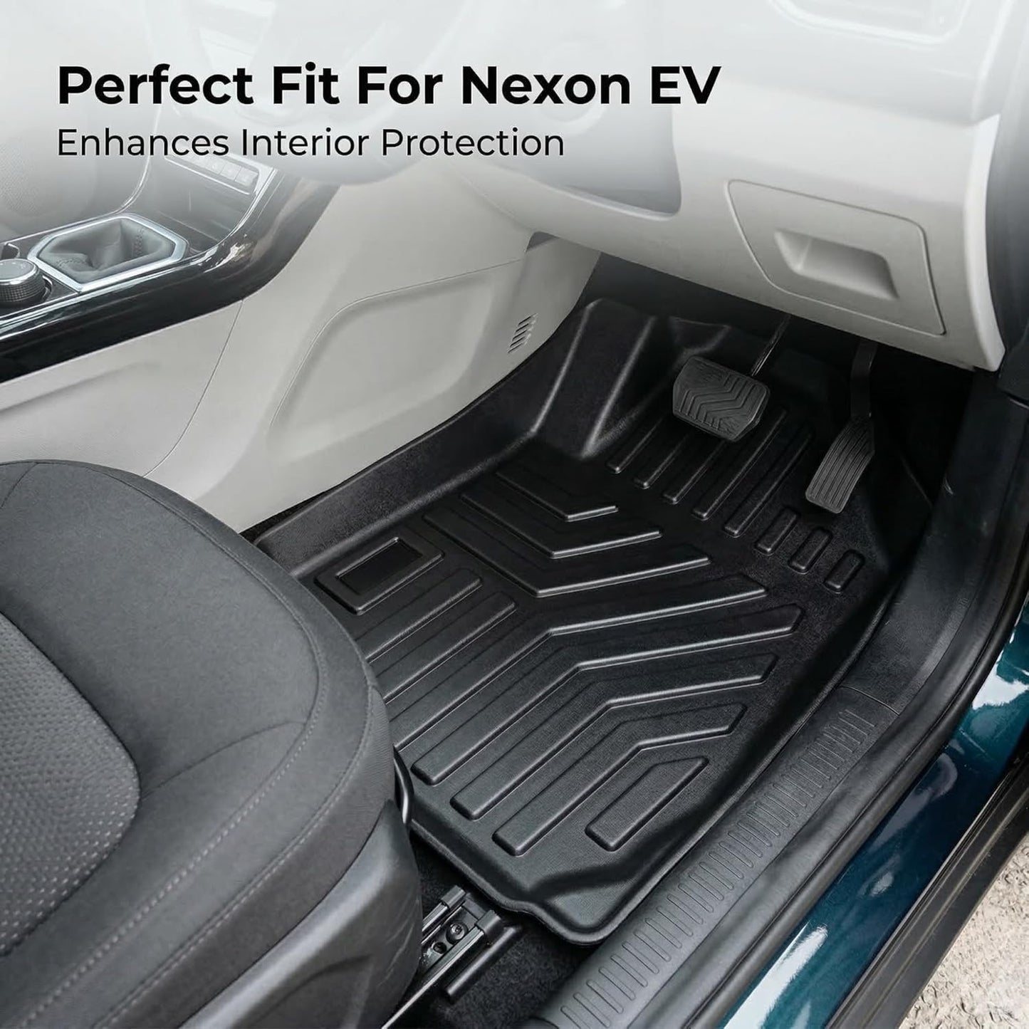 EV Car Floor Mats Compatible with Tata Curvv EV, Waterproof and Washable