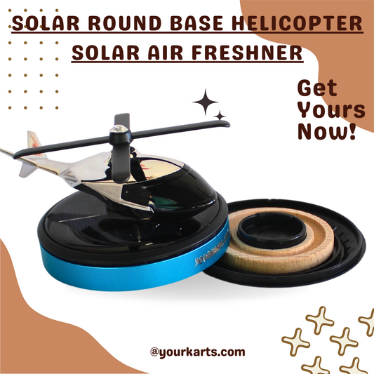 YOURKARTS Solar Helicopter Air Freshener | Solar-Powered Rotating Blades | Unique Car Dashboard Accessory | Aromatherapy for Cars, Offices, and Homes