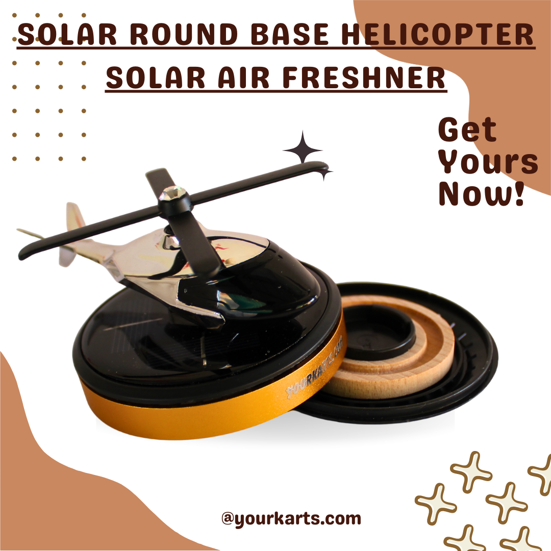 YOURKARTS Solar Helicopter Air Freshener | Solar-Powered Rotating Blades | Unique Car Dashboard Accessory | Aromatherapy for Cars, Offices, and Homes