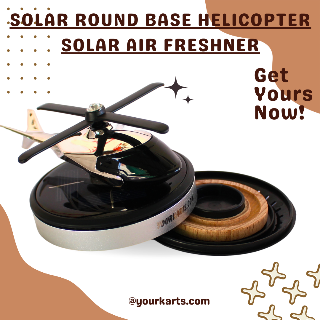 YOURKARTS Solar Helicopter Air Freshener | Solar-Powered Rotating Blades | Unique Car Dashboard Accessory | Aromatherapy for Cars, Offices, and Homes