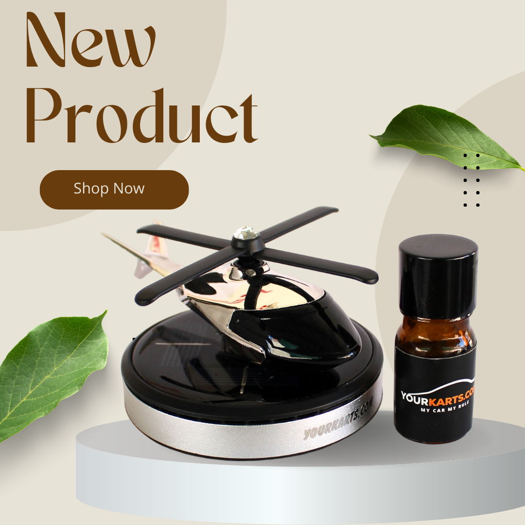 YOURKARTS Solar Helicopter Air Freshener | Solar-Powered Rotating Blades | Unique Car Dashboard Accessory | Aromatherapy for Cars, Offices, and Homes