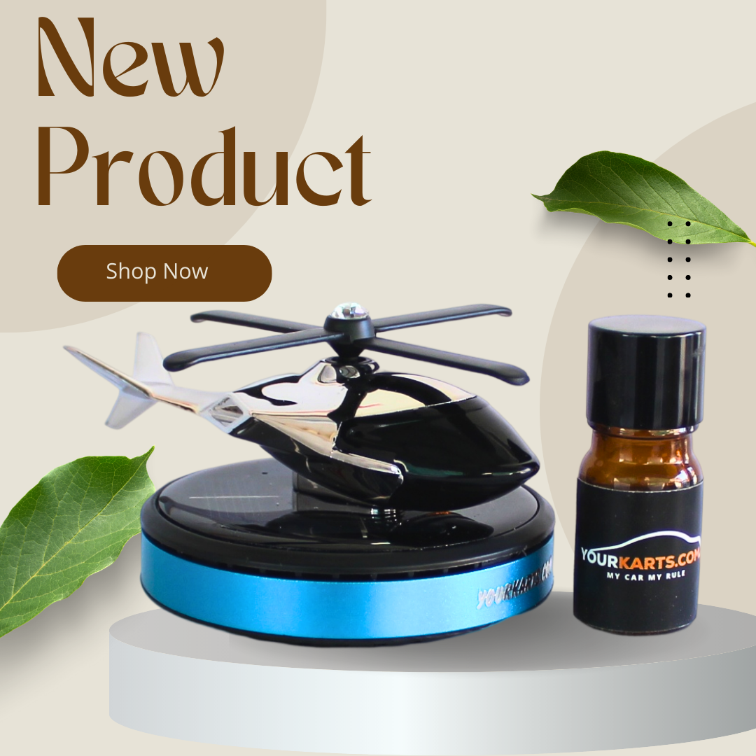 YOURKARTS Solar Helicopter Air Freshener | Solar-Powered Rotating Blades | Unique Car Dashboard Accessory | Aromatherapy for Cars, Offices, and Homes