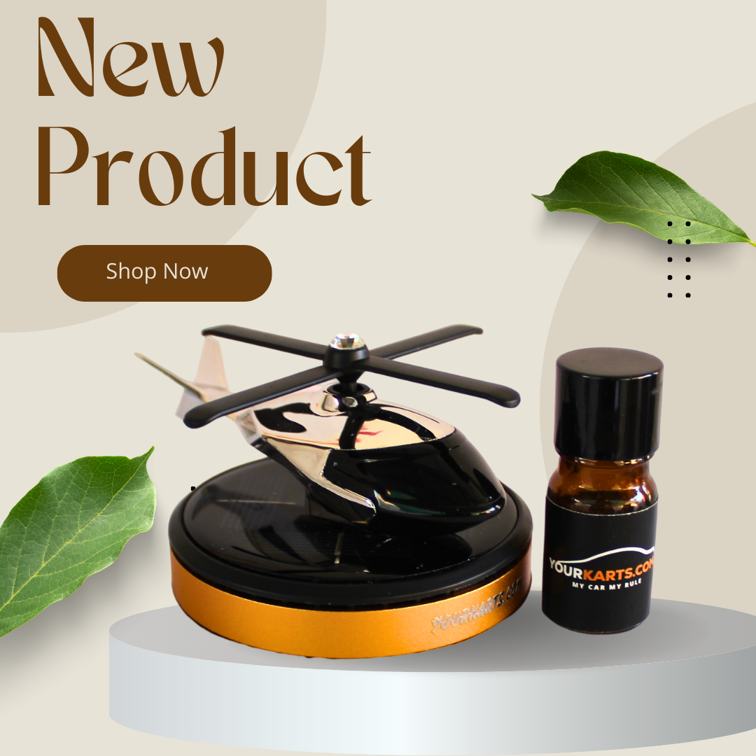 YOURKARTS Solar Helicopter Air Freshener | Solar-Powered Rotating Blades | Unique Car Dashboard Accessory | Aromatherapy for Cars, Offices, and Homes