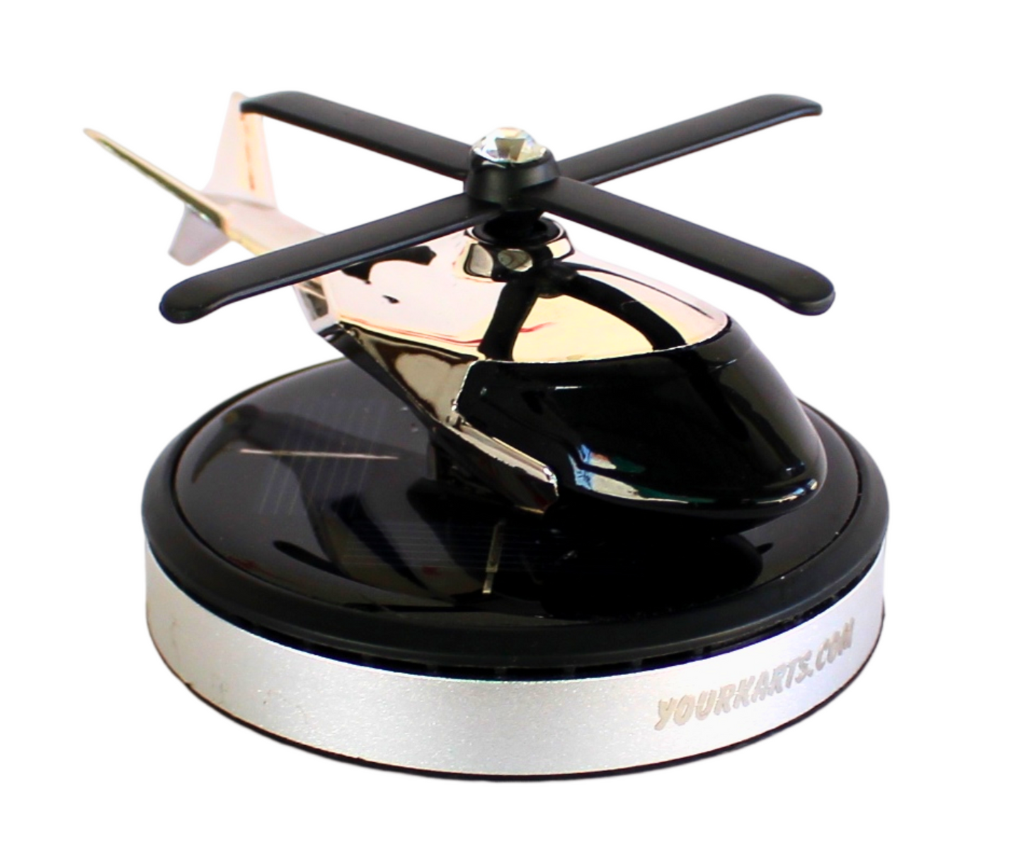 YOURKARTS Solar Helicopter Air Freshener | Solar-Powered Rotating Blades | Unique Car Dashboard Accessory | Aromatherapy for Cars, Offices, and Homes