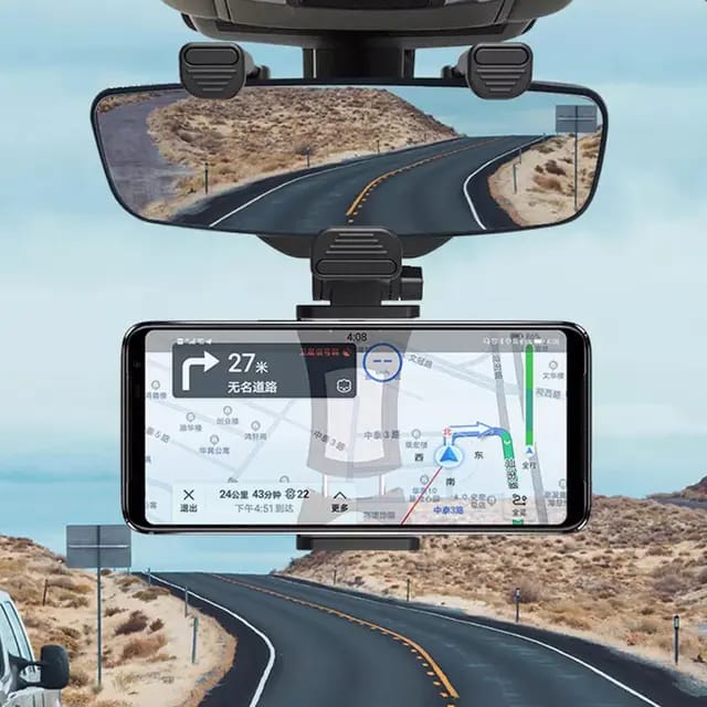 Mirror phone holder 360 Rearview Mirror Mount bracket Holder