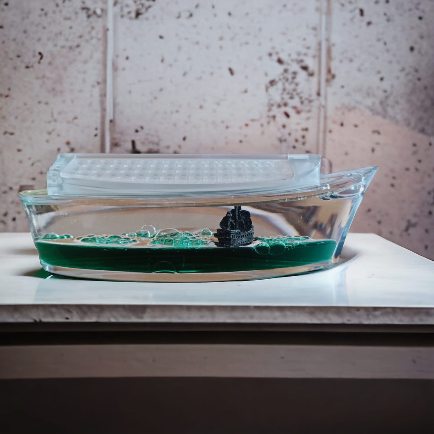 YOURKARTS.COM Car Liquid Wave Floating Ship Car Interior Dashboard Decorative Showpiece for Car Dashboard, Paperweight, Home Decor Decoration & Gift