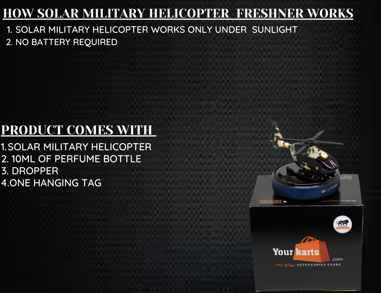 Car solar military helicopter perfume