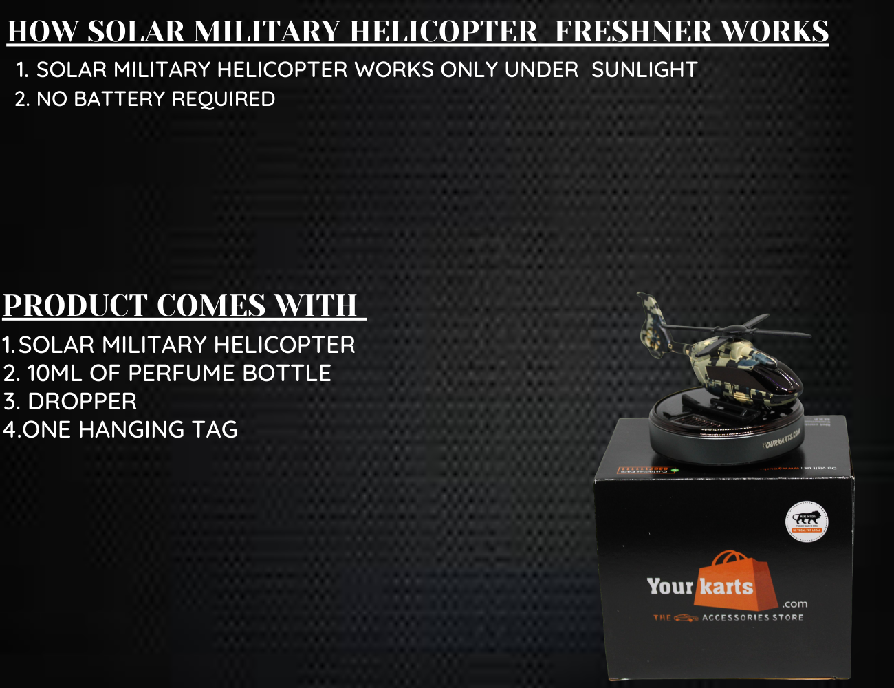 Car solar military helicopter perfume