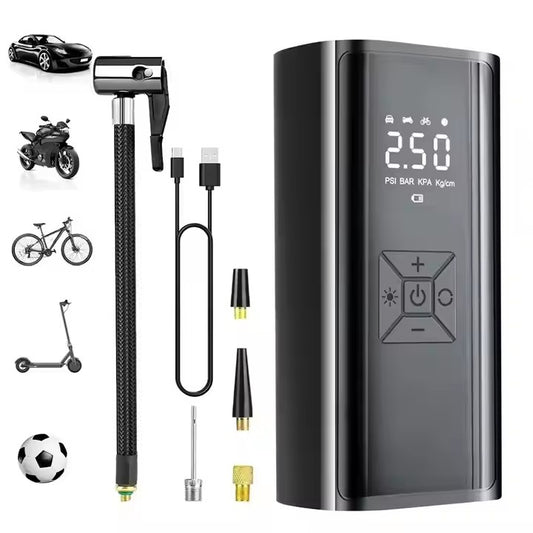 YOURKARTS.COM Portable 3900mah 12V Digital Air Compressor Tire Inflator – 150PSI Max Pressure, Compact Car Tyre Pump with LED Light, Low Noise, ABS Build, 90W Power