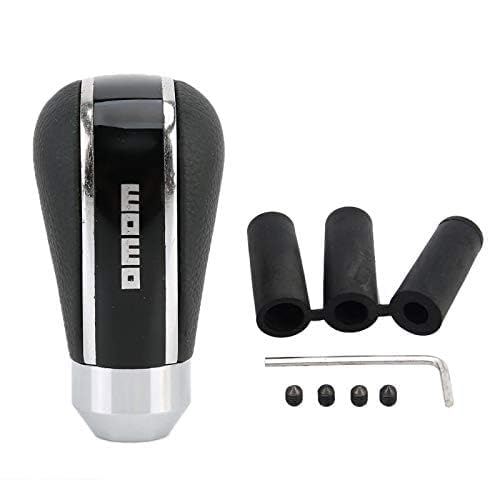 YOURKARTS.COM Carbon Fiber Leather Gear Shift Knob – Premium Black Chrome Finish, Universal Fit for Manual Cars | Smooth Grip with Stylish Look (B Model) | car Accessories 2025