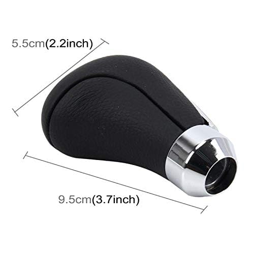 YOURKARTS.COM Carbon Fiber Leather Gear Shift Knob – Premium Black Chrome Finish, Universal Fit for Manual Cars | Smooth Grip with Stylish Look (B Model) | car Accessories 2025