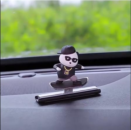 YOURKARTS.COM Car Skateboard Sliding Teddy Ornaments Cute Car Interior Deshboard Decorations for Car, Office, Home