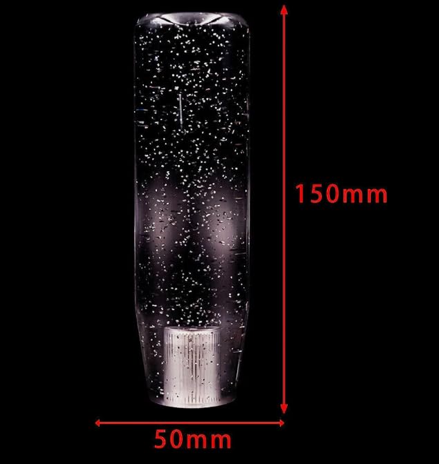 YOURKARTS Gear Shift Knob Crystal Sparkle Styling 15CM & 10CM Sporty Handle Universal Gear Head for Manual Automatic Cars | Sleek Transparent Design with Shimmer Effect (Smoke, 15cm)