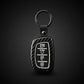 YOURKARTS.COM Car Key Cover Premium Carbon A+ Design Compatible With Hyundai Creta 2024,Creta ev, Alcazar Luxury Waterproof Key Shell & Full Protection 4 Button (Carbon strip)