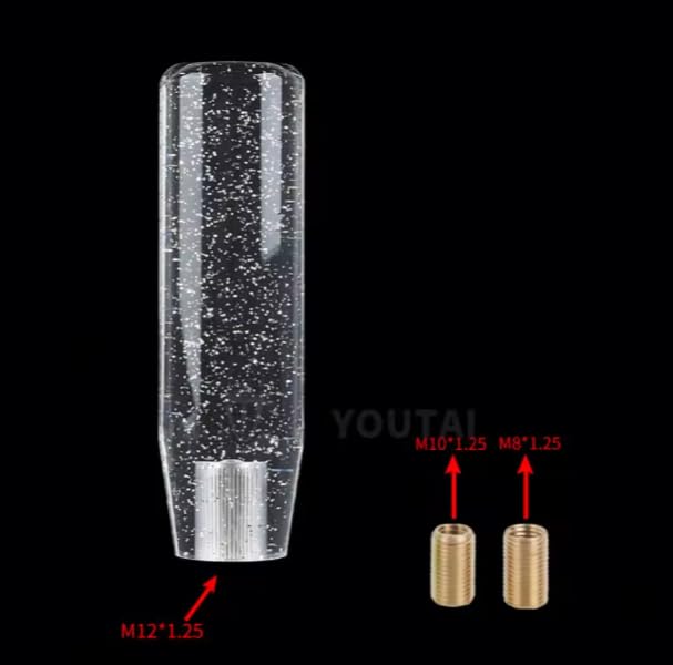 YOURKARTS Gear Shift Knob Crystal Sparkle Styling 15CM & 10CM Sporty Handle Universal Gear Head for Manual Automatic Cars | Sleek Transparent Design with Shimmer Effect (Smoke, 10cm)